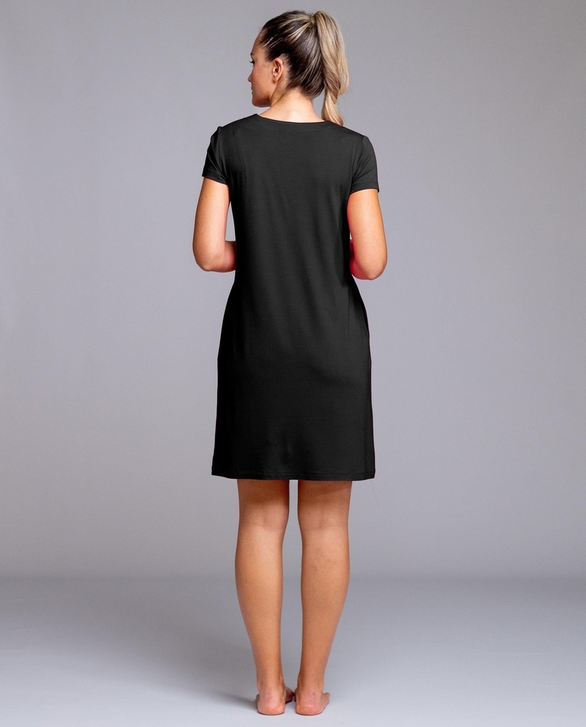 Vestido De Manga Corta Adorno Metalico, EGATEX