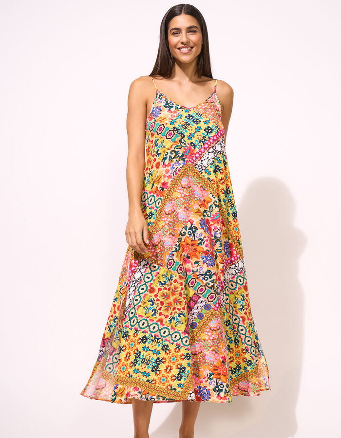 Vestido Largo Estampado De Tirantes Lidea L3062