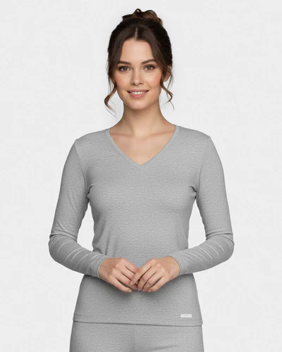Camiseta Chica Thermo Manga Larga Cuello Pico IMPETUS
