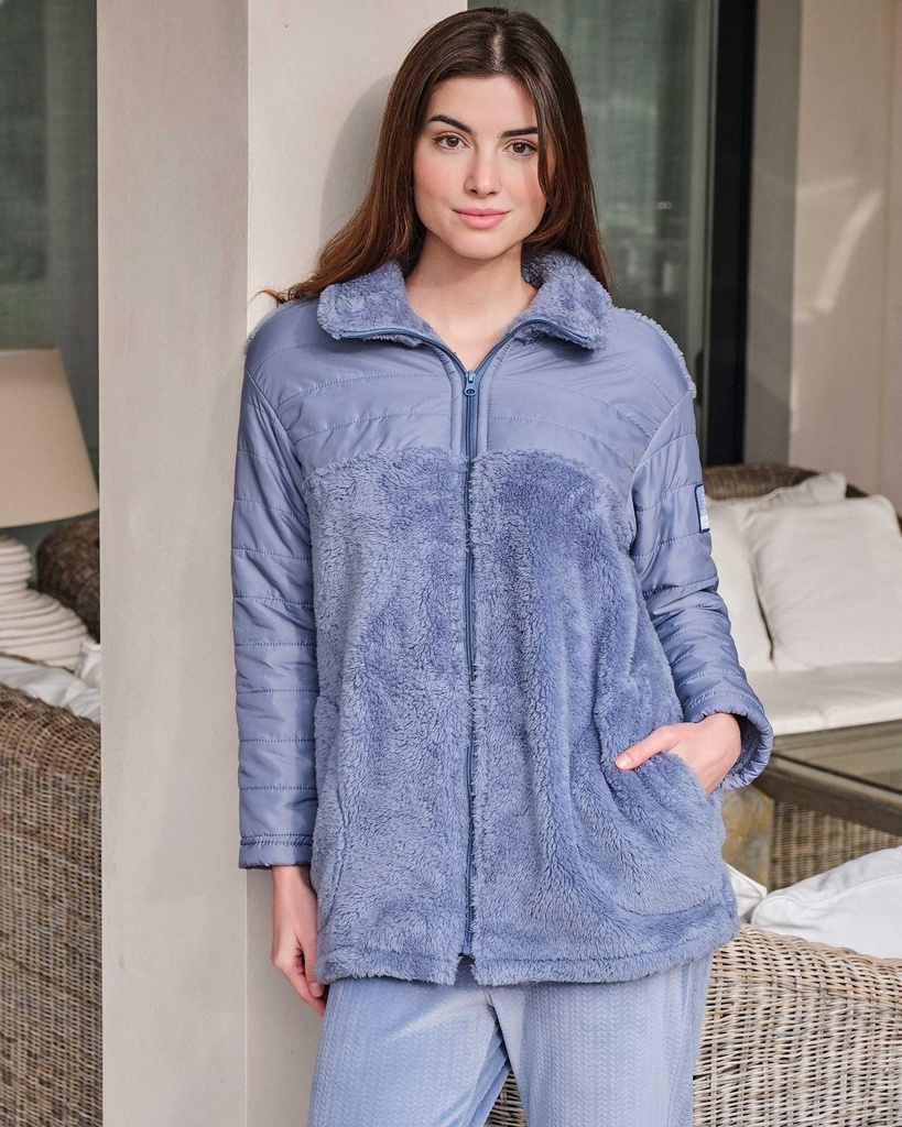 Bata Corta Chica Invierno Cremallera MASSANA Azul