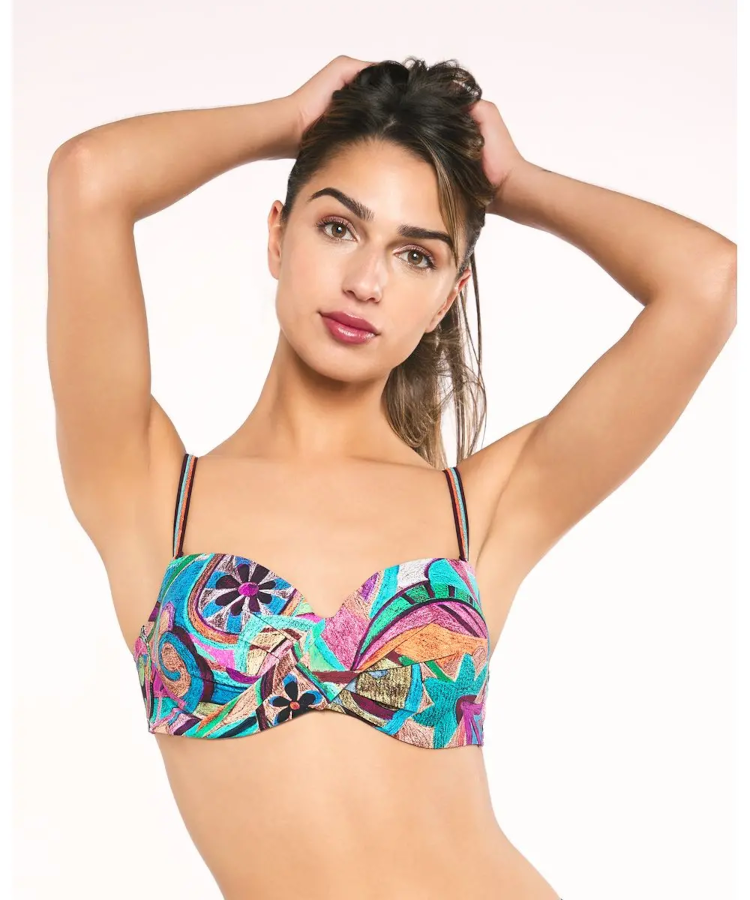 Bikini Parte De Arriba Bando Con Foam Ajustable, RED POINT Abby